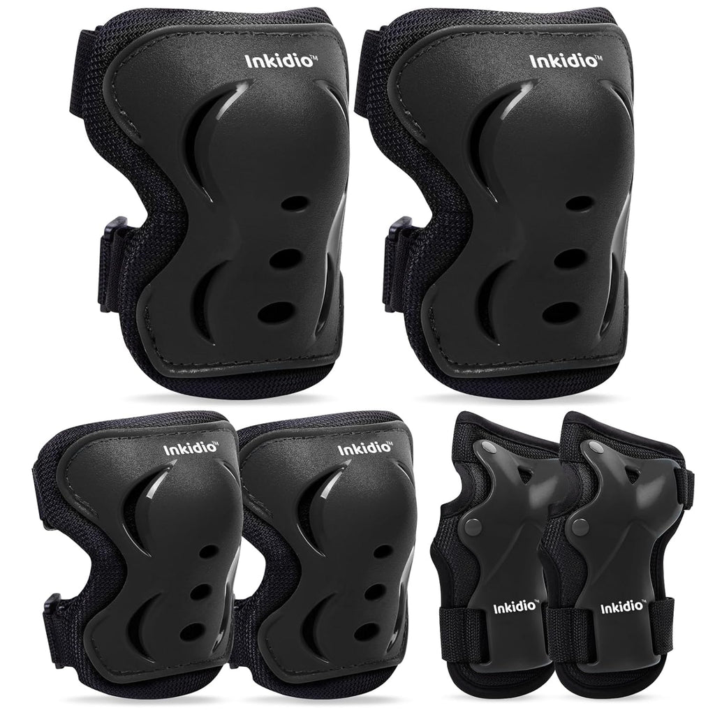 Knee Pads for Kids Girls and Boys Protective Gear Set with Knee Pads Elbow Pads and Wrist Guards Ideal for Skating Skateboard Scooter Cycling Bike Riding (X-Small, Black)