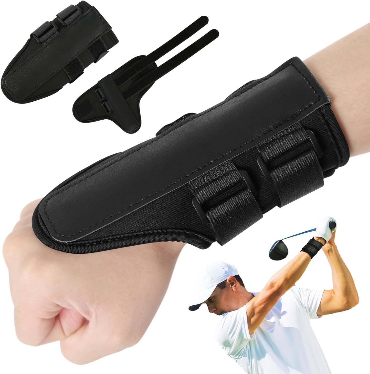 Golf Swing Alignment Brace, Neoprene Golf Wrist Training Aid Comfort Golf Grip Trainer Golf Swing Training Aid Golf Hand Gesture Practice Tool Wrist Correction for Golf Beginners